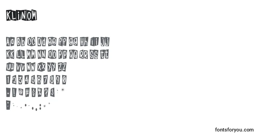 A fonte Klinom – alfabeto, números, caracteres especiais