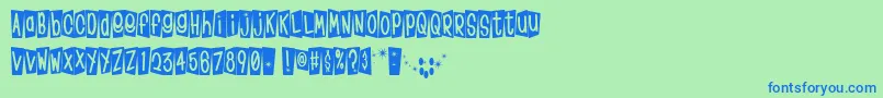 Klinom Font – Blue Fonts on Green Background