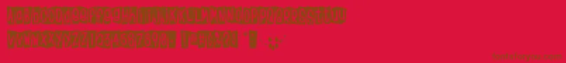 Klinom Font – Brown Fonts on Red Background