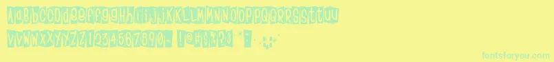 フォントKlinom – 黄色い背景に緑の文字