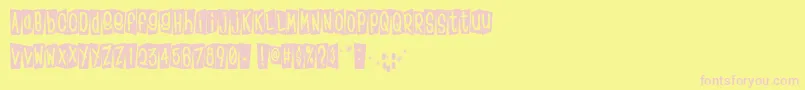 Czcionka Klinom – różowe czcionki na żółtym tle