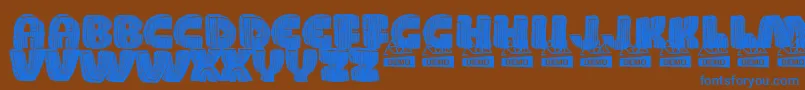 WoodDemo Font – Blue Fonts on Brown Background