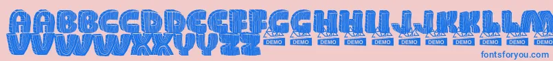 WoodDemo Font – Blue Fonts on Pink Background