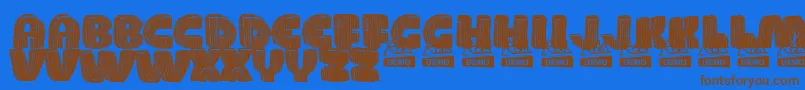 WoodDemo Font – Brown Fonts on Blue Background