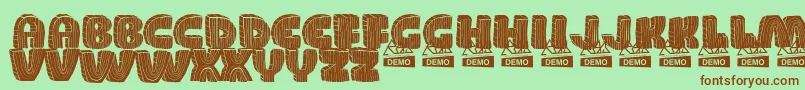 WoodDemo Font – Brown Fonts on Green Background