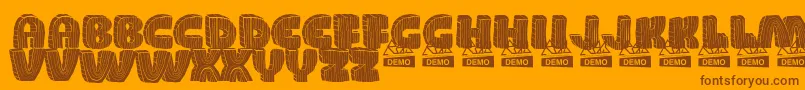 Police WoodDemo – polices brunes sur fond orange