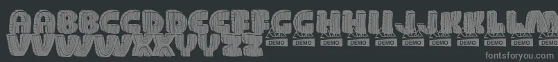 WoodDemo Font – Gray Fonts on Black Background