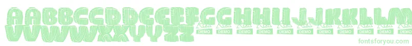 WoodDemo Font – Green Fonts on White Background