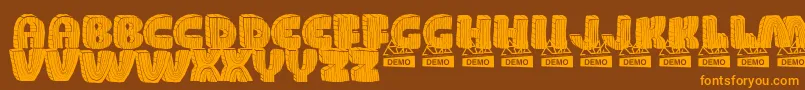 WoodDemo Font – Orange Fonts on Brown Background