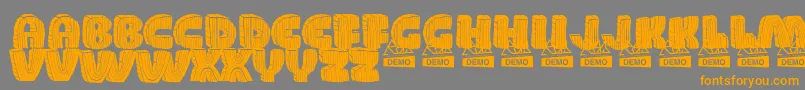 WoodDemo Font – Orange Fonts on Gray Background