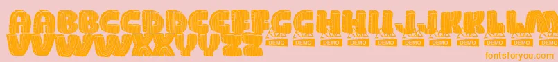 WoodDemo Font – Orange Fonts on Pink Background