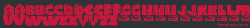 WoodDemo Font – Red Fonts on Black Background