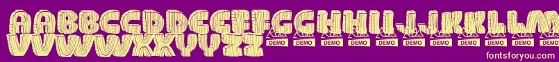 WoodDemo Font – Yellow Fonts on Purple Background