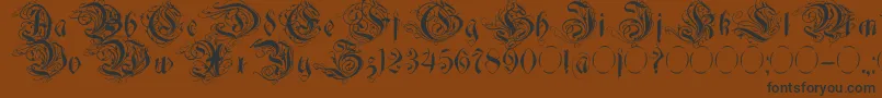 Decadentia Font – Black Fonts on Brown Background