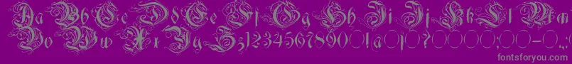 フォントDecadentia – 紫の背景に灰色の文字