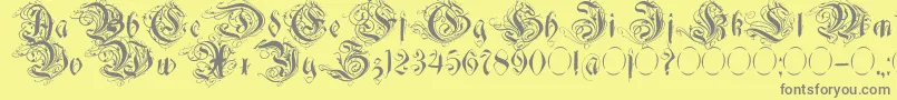 Decadentia-Schriftart – Graue Schriften auf gelbem Hintergrund