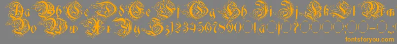 Decadentia Font – Orange Fonts on Gray Background