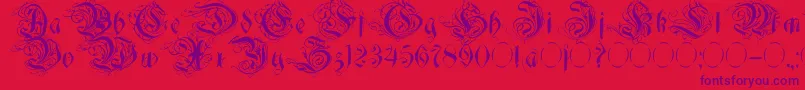 Decadentia Font – Purple Fonts on Red Background