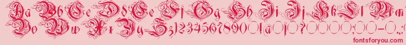 Decadentia Font – Red Fonts on Pink Background