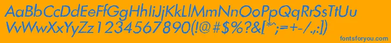 フォントLimerickantiqueItalic – オレンジの背景に青い文字
