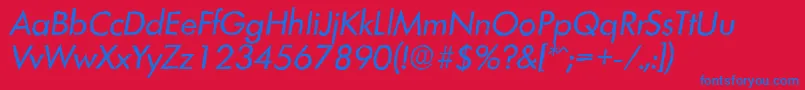 フォントLimerickantiqueItalic – 赤い背景に青い文字