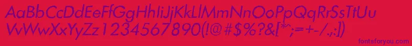 Шрифт LimerickantiqueItalic – фиолетовые шрифты на красном фоне