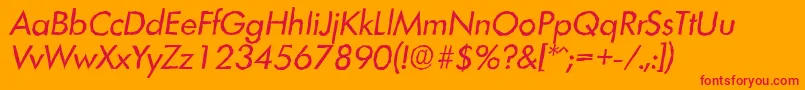 フォントLimerickantiqueItalic – オレンジの背景に赤い文字