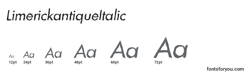 Размеры шрифта LimerickantiqueItalic