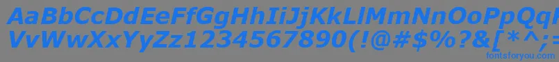 VerdanaРџРѕР»СѓР¶РёСЂРЅС‹Р№РљСѓСЂСЃРёРІ Font – Blue Fonts on Gray Background