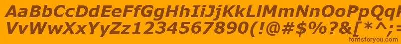 VerdanaРџРѕР»СѓР¶РёСЂРЅС‹Р№РљСѓСЂСЃРёРІ Font – Brown Fonts on Orange Background