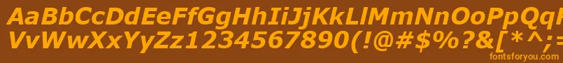 フォントVerdanaРџРѕР»СѓР¶РёСЂРЅС‹Р№РљСѓСЂСЃРёРІ – オレンジ色の文字が茶色の背景にあります。