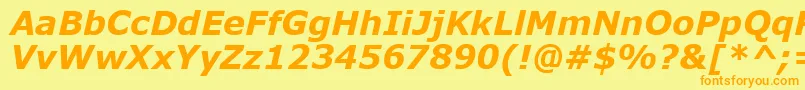 フォントVerdanaРџРѕР»СѓР¶РёСЂРЅС‹Р№РљСѓСЂСЃРёРІ – オレンジの文字が黄色の背景にあります。