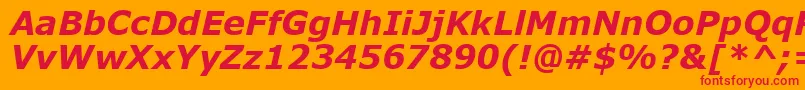 VerdanaРџРѕР»СѓР¶РёСЂРЅС‹Р№РљСѓСЂСЃРёРІ Font – Red Fonts on Orange Background