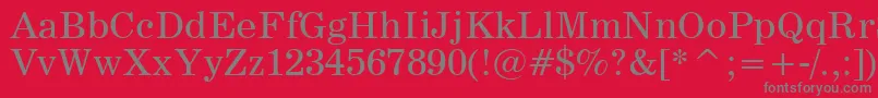 News705Bt Font – Gray Fonts on Red Background