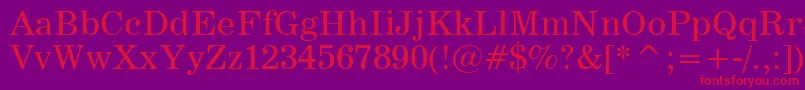 News705Bt Font – Red Fonts on Purple Background