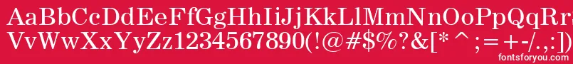 フォントNews705Bt – 赤い背景に白い文字