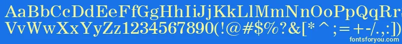 News705Bt Font – Yellow Fonts on Blue Background