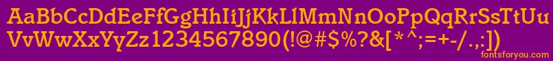 IstriaMediumRegular-Schriftart – Orangefarbene Schriften auf violettem Hintergrund
