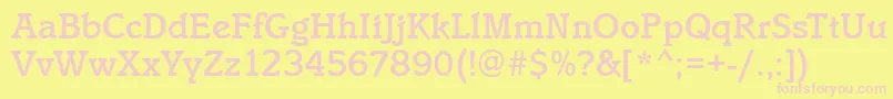 IstriaMediumRegular-Schriftart – Rosa Schriften auf gelbem Hintergrund