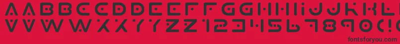 Czcionka Planet X – czarne czcionki na czerwonym tle