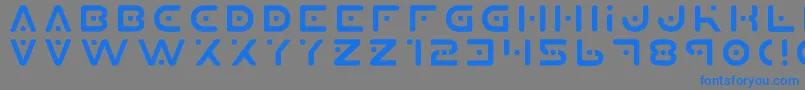 フォントPlanet X – 灰色の背景に青い文字