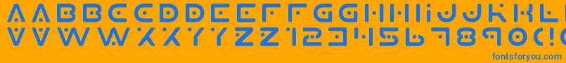 Czcionka Planet X – niebieskie czcionki na pomarańczowym tle