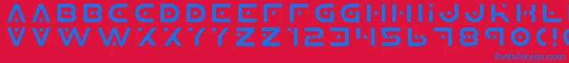 Czcionka Planet X – niebieskie czcionki na czerwonym tle