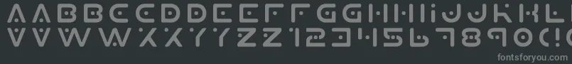 フォントPlanet X – 黒い背景に灰色の文字