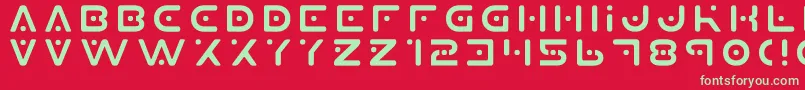 フォントPlanet X – 赤い背景に緑の文字