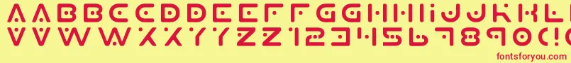 Planet X Font – Red Fonts on Yellow Background