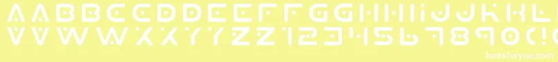 フォントPlanet X – 黄色い背景に白い文字