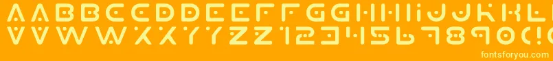 Czcionka Planet X – żółte czcionki na pomarańczowym tle