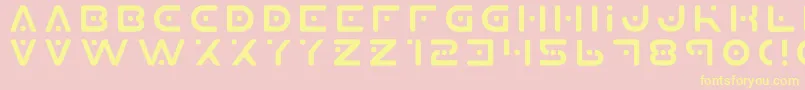Planet X-Schriftart – Gelbe Schriften auf rosa Hintergrund