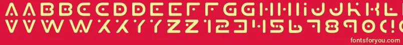 Planet X Font – Yellow Fonts on Red Background